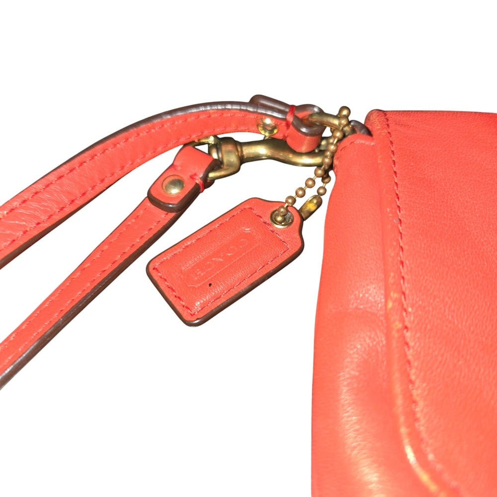 Coach Wristlet Wallet Womens Coral Convertible Leather Fold Over Flap Closed - Picture 3 of 14